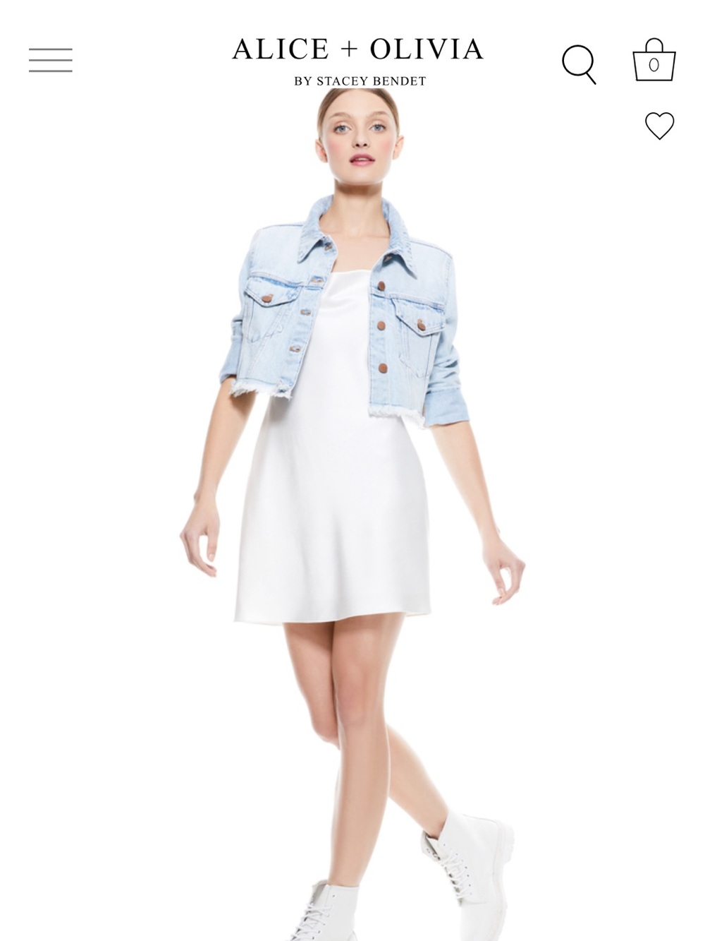Alice + Olivia Harmony Slip White Satin Mini Dress
